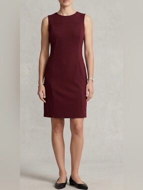 NWT J Jill Elegant Sleeveless Cranberry Burgundy Sheath Dress